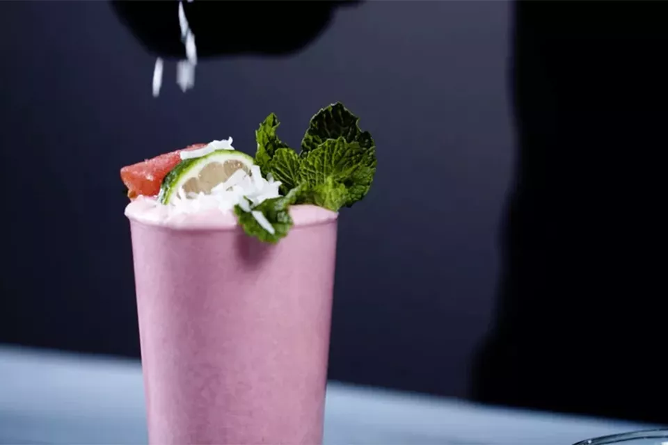Frozen Watermelon Coconut Mojito