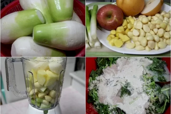 Sơ chế nguy&ecirc;n liệu l&agrave;m kim chi cải thảo
