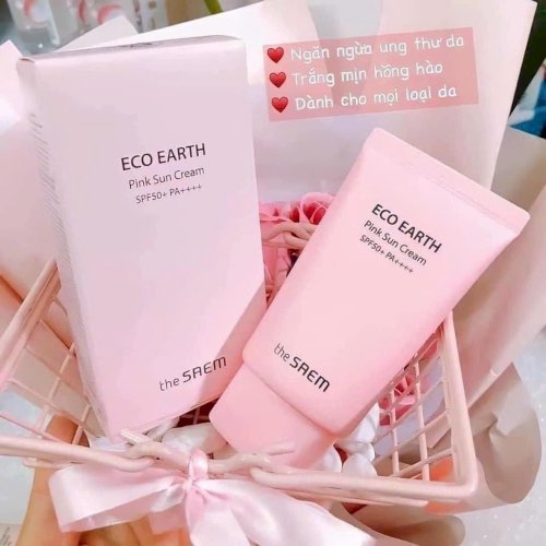 KEM CHỐNG NẮNG GIẢM DẦU, NÂNG TONE DA SÁNG HỒNG PINK SUN CREAM EX SPF50+/PA++++ -