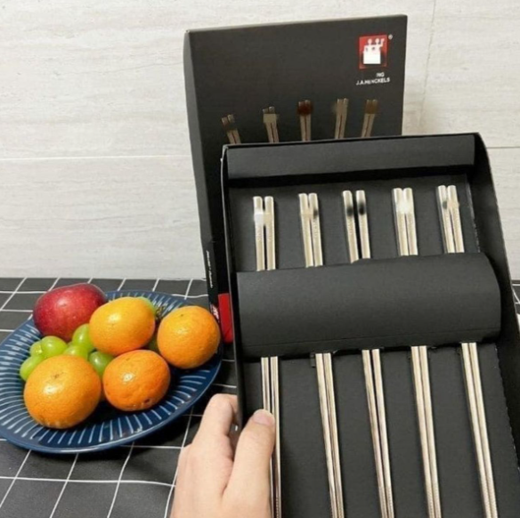 Hộp 5 Đôi Đũa Inox 304 Zwilling Nova Cao Cấp Kèm Hộp Sang Trọng CTB158