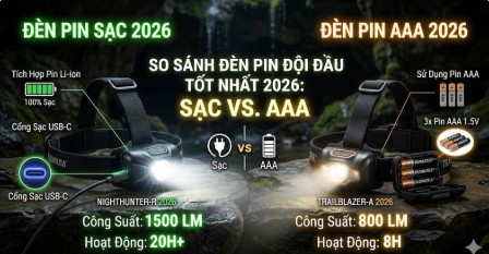 So Sánh Đèn Pin Sạc Và Pin AAA — Nên Mua Loại Nào Tốt Nhất Năm 2026?